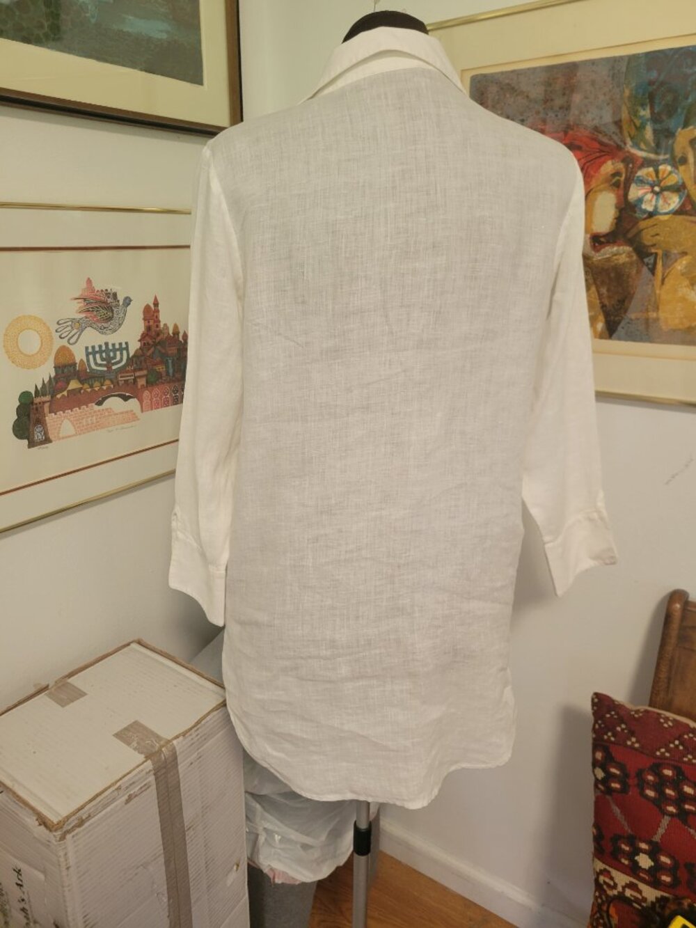 Vineyard Vines White 100% Linen Shirt with pockets - Picture 6 of 6